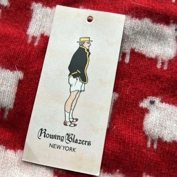 Rowing Blazers Warm & Wonderful Red 100% Wool Diana Fitted Sheep Sweater XL - Picture 4 of 13